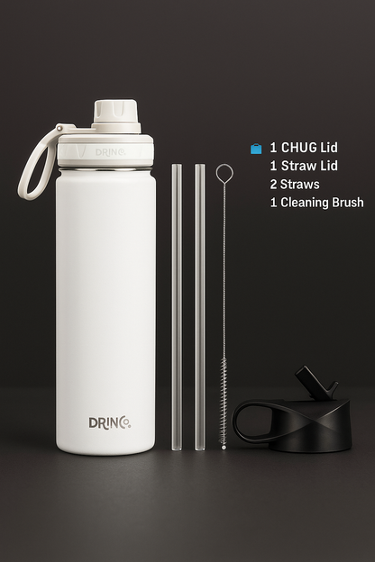 DRINCO® 22oz Rostfri Sportflaska – Arctic White | Hållbar, Isolerad & Miljövänlig