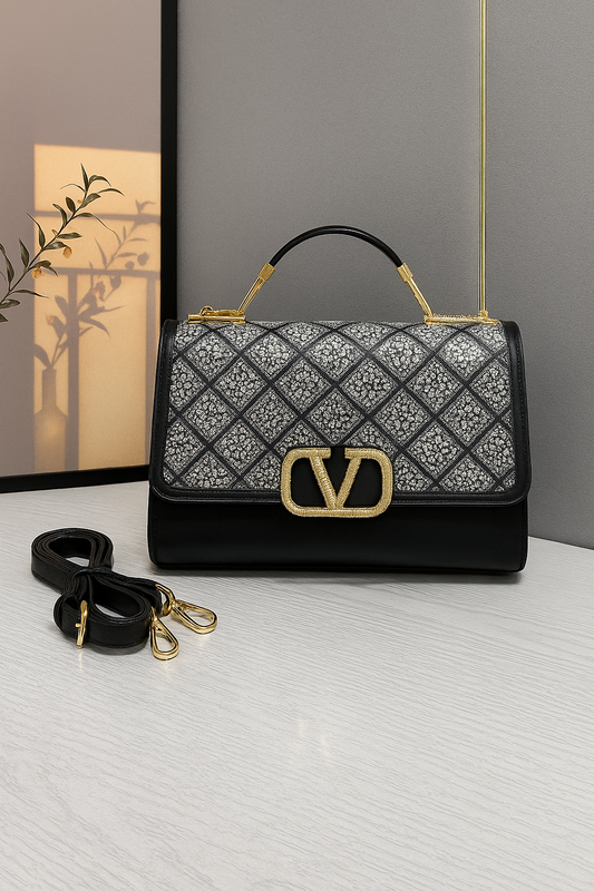 Väska 2025 – Glittrig Crossbody/Skulderväska med Guldspänne