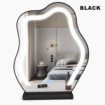 Makeup Spegel med LED-ljus – Intelligent & Lyxig Design i Oregelbunden Form