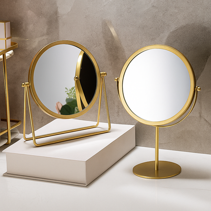 360° Roterbar Skrivbordsspegel i Järn – Stilren Sminkspegel med Modern Design