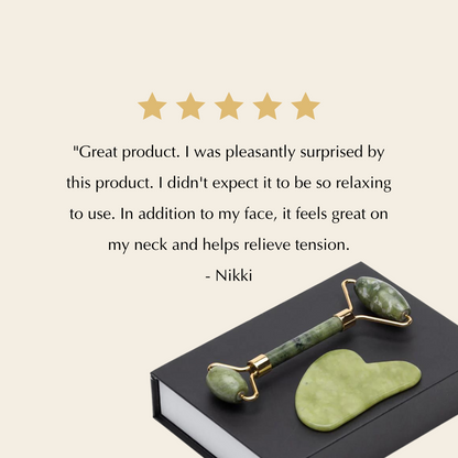 Naturlig Jade Roller & Gua Sha – Motverkar Puffighet och Främjar Hudhälsa