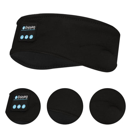 Bluetooth 5.0 Trådlöst Pannband med Högtalare & Mikrofon – Sov & Träna Bekvämt