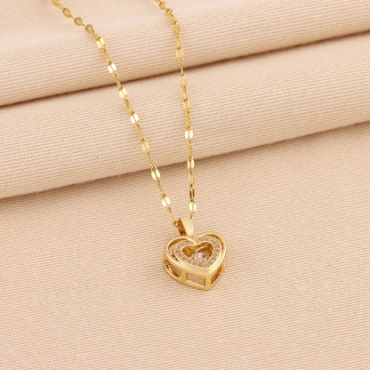 Halsband Double-Layer Love  med Glittrande Rhinestones – Elegant Kärlek i Smyckeform