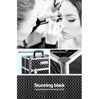 Embellir Portabel Smink- & Skönhetsväska – Diamond Black