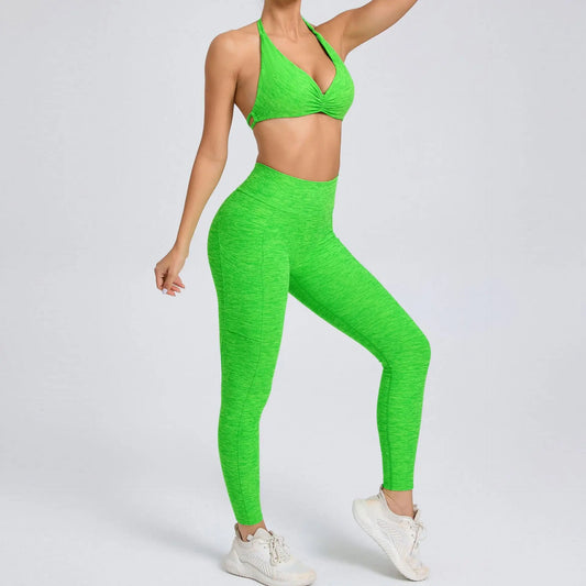 Sexy 2PCS Yoga Set – Stilren Support med Shorts &amp; Crop Top