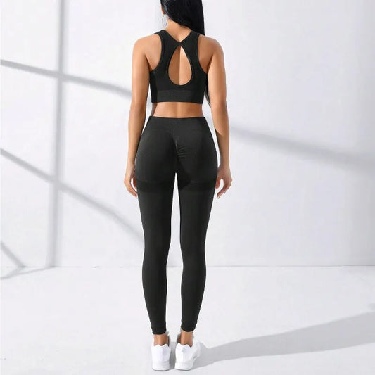 Yoga Basic Seamless Set – 2-delat Set med Hög Stretch & Stilren Support