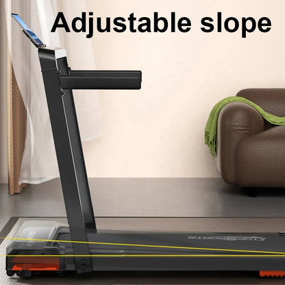 Smart löpband med LED & Bred Löpplattform – Stilren & Kraftfull för Hemmabruk