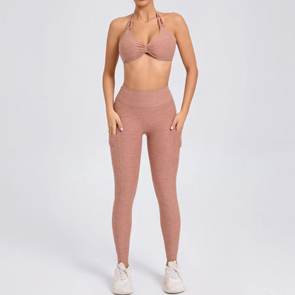 Sexy 2PCS Yoga Set – Stilren Support med Shorts &amp; Crop Top