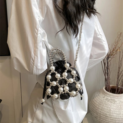 Handgjord Pärlväska – Elegant Mini-Tote för Fest & Middag