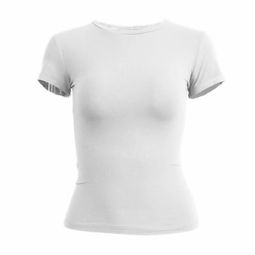 Woman Clothing Short Sleeve T-shirt – Slim Fit O-Neck Top för Kvinnor