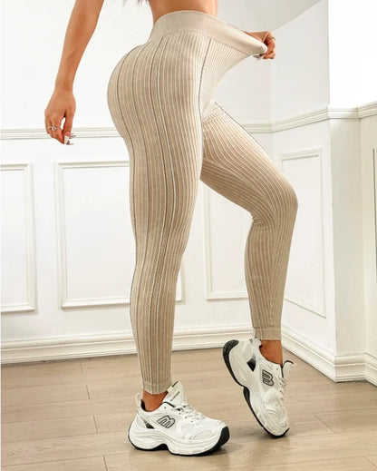 Women Gym V Back Leggings – Randiga & Lyftande Träningstights för Kurvor med Power