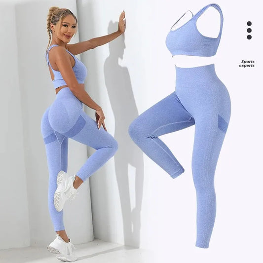 Yoga Basic Seamless Set – 2-delat Set med Hög Stretch & Stilren Support