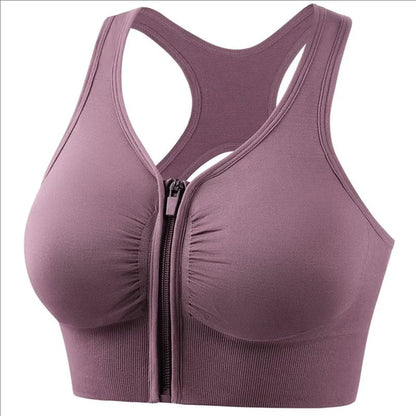 Women's Sports Bra – Fitness Top med Dragkedja & Bekväm Stöddesign