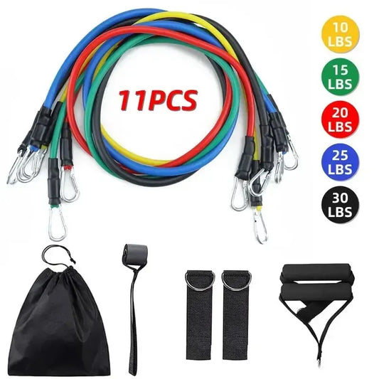 11-delars Resistance Band Set – Träna Styrka & Rörlighet Var du Vill!