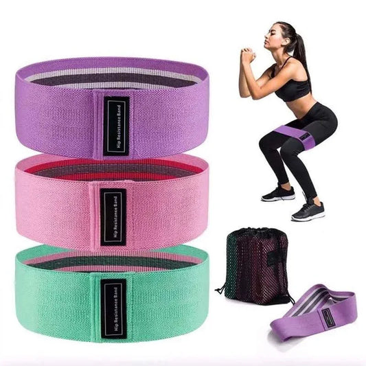 Gummiband för Ben & Rumpa – 3-pack i Tyg med Olika Motstånd