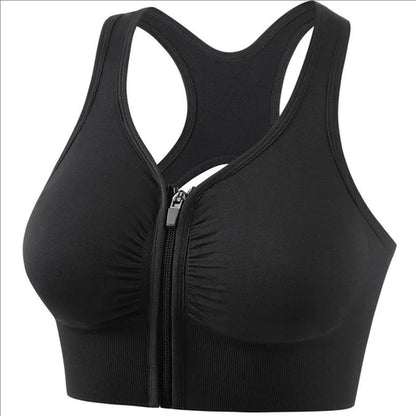 Women's Sports Bra – Fitness Top med Dragkedja & Bekväm Stöddesign