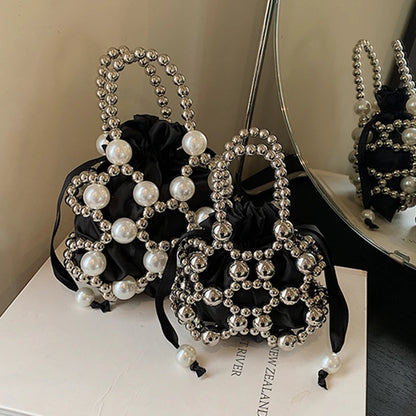 Handgjord Pärlväska – Elegant Mini-Tote för Fest & Middag
