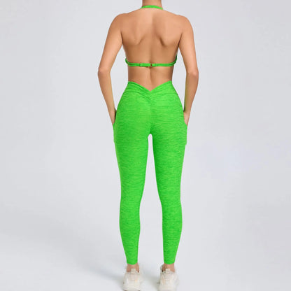 Sexy 2PCS Yoga Set – Stilren Support med Shorts &amp; Crop Top