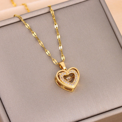 Halsband Double-Layer Love  med Glittrande Rhinestones – Elegant Kärlek i Smyckeform