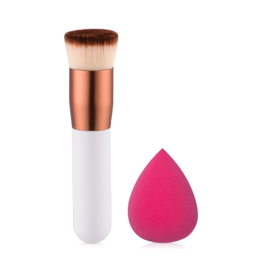 Brush & Beauty Blender Combo Set – Kabukiborste & Makeupsvamp för Felfri Applicering