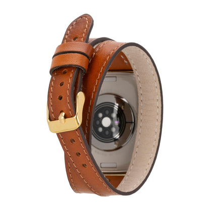 Syracuse Double Tour Leather Bands for Apple Watch 9, Ultra 2 and SE-1
